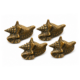 4 Small SHELL FISH Solid Brass Knobs Tropical Vintage Old Style 75 mm Cabinet Drawer Pull Grab Kitchen Sea Side Fish