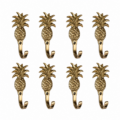 8 Small PINEAPPLE Brass Hooks – Solid Brass Wall Coat Hooks – Beach Style Vintage Pineapple Hangers – Set of 8