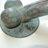large penis DOOR PULL or HOOK hand made brass 9 " handle seaside aged green patina beach