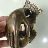 rustic small hand fist ball front Door Knocker hand 6.1/2" inches long fingers solid brass hollow 16 cm vintage old style aged hinged banger