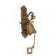 Front Door Bell pull chain solid aged brass old vintage style 21.5 cm hang screws outdoor vintage old style antique age hand made bronze patina