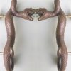 2 hollow SNAKE python brass door PULL 13" inches old style aged bronze patina heavy house PULL handle 35cm stunning hand made