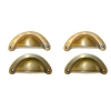 4 shell handles PULL aged solid Brass PULL knob kitchen cast 10cm screws 4" Bronze natural oxidized patina