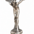 Large Silver Plated Flying Lady Statue 12” Spirit of Ecstasy Style Brass Car Mascot Sculpture Vintage Automotive Decor ROLLS ROYCE