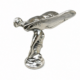 Large Silver Plated Flying Lady Statue 12” Spirit of Ecstasy Style Brass Car Mascot Sculpture Vintage Automotive Decor