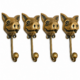4 Large Pig Coat Hooks Solid Brass Vintage Antique Wall Hooks Pig Head Rustic Farmhouse Beach House Decor