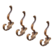 Set of 4 Solid Brass Coat Hooks – Watson 249 Vintage Old Style Heavy Wall Hooks