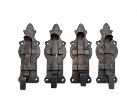 Set of 4 Solid Brass Flush Slide Bolts 4.5 Antique French Style Door Bolts Vintage Furniture Hardware Watson F6069
