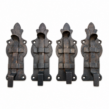 Set of 4 Solid Brass Flush Slide Bolts 4.5 Antique French Style Door Bolts Vintage Furniture Hardware Watson F6069
