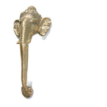 4 Ganesha Elephant DOOR PULL HANDLE 11 " long solid BRASS trunk door age 28 cmB 