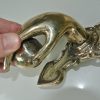 polished small hand fist ball front Door Knocker hand 6.1/2" inches long fingers solid pure brass hollow 16 cm vintage old style aged hinged pull banger