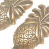 8 PINEAPPLE COAT HOOKS 4" small solid brass aged antiques vintage old style 100mm hook 10 cm bronze patina