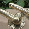 large penis DOOR PULL or HOOK hand made brass 9 " handle seaside aged green patina beach