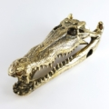 23 cm small Crocodile skull 9 " inches long solid real brass heavy decoration hand made polished statue decor hand made