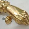 5" vintage old style very heavy front Door fist ring Knocker polished SOLID pure aged BRASS house " HAND fingers solid pure brass aged hinged