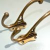 2 period COAT HOOKS solid brass old style 4" Deco hall stand vintage style heavy bronze oxidized patina 12 cm