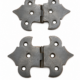 2 Small Offset Scallop Solid Brass Hinges Antique Style Cabinet Door Hinges