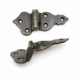2 Small Offset Scallop Solid Brass Hinges Antique Style Heavy Cabinet Door Hinges