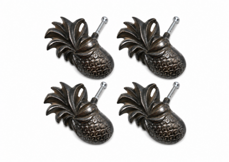 4 Small Pineapple Handles Knobs Solid Brass Pulls Kitchen Cabinet Drawer Door Antique Vintage Style 2.34 7cm