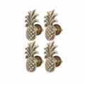 4 Small Pineapple Handles Knobs Solid Pure Brass Pulls Kitchen Cabinet Drawer Antique Beach Seaside Vintage 2.14 6cm