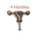 4 Fist Hand Knobs Solid Brass Antique Cabinet Drawer Pulls 2.5" Heavy Vintage 66 mm