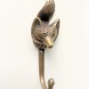 Vintage FOX Head 4.1/4" Solid Brass hook Antique Strong Wall Mount Coat Hat Hook old vintage style hand made pure brass aged