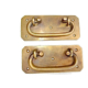 2 Small BOX HANDLES Chest Watson Brass 43A Vintage Old Style 4.1/2" Solid Brass Bronze Patina