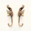 Vintage FOX Head 4.1/4" Solid Brass hook Antique Strong Wall Mount Coat Hat Hook old vintage style hand made pure brass aged