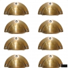 4 shell handles PULL aged solid Brass PULL knob kitchen cast 10cm screws 4" Bronze patina