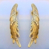 2 ANGEL WING hollow solid brass SILVER PLATED door PULL old style house PULL handle 33cm wings natural aged patina