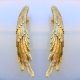 2 ANGEL WING hollow solid brass SILVER PLATED door PULL old style house PULL handle 33cm wings natural aged patina