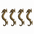 4 Large Seahorse Door Pull Handles 13½ Solid Brass Antique Beach House Coastal Hardware