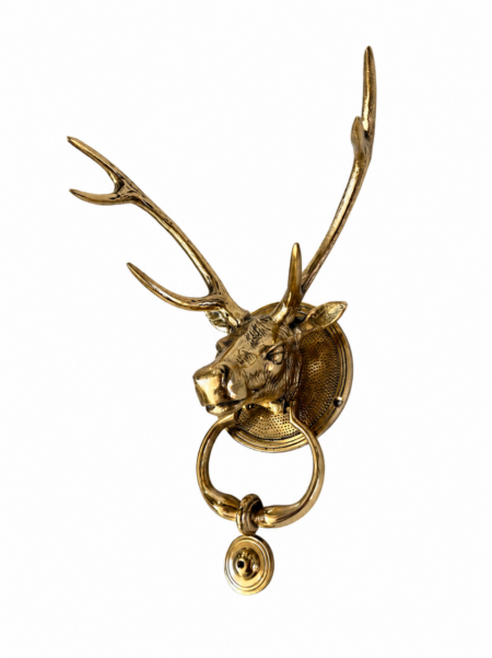 large heavy deer antelope front door knocker solid brass old style house stag vintage look