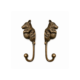 2 SQUIRREL Hooks – 6.5" Solid Heavy Brass Wall Hooks – Vintage Style Aged Brass Animal Hangers – Set of 2