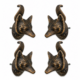 4 Small FOX Head KNOBS Solid Brass Cabinet Pulls Vintage Style Handmade Aged Cupboard Door Knobs 63mm