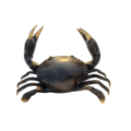 Aged Bronze MUD CRAB Ornament Solid Heavy Brass Antique Style Coastal Decor