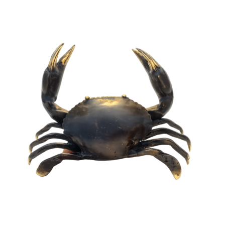 Aged Bronze MUD CRAB Ornament Solid Heavy Brass Antique Style Coastal Decor