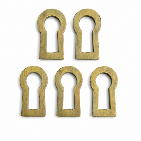10 Brass Recessed Key Hole Covers 19mm Antique Escutcheon Vintage Watson Brass 1612F
