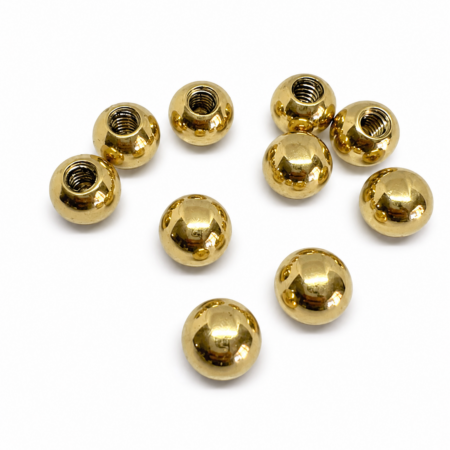 10 Small Solid Brass Bed Ball Knobs B7 – 14mm Threaded Vintage Style Cot & Bed Finials