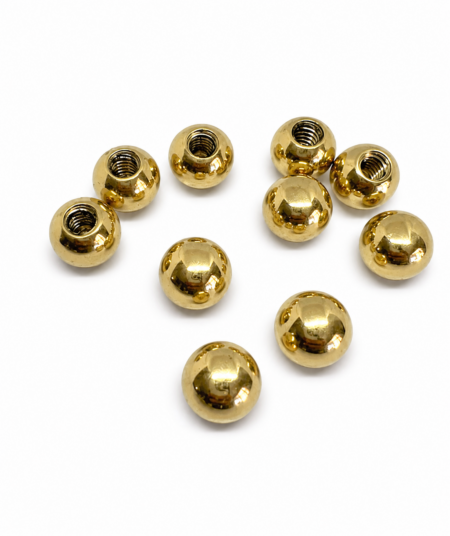10 Small Solid Brass Bed Ball Knobs B7 – 14mm Threaded Vintage Style Cot & Bed Finials