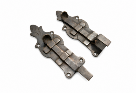 Set of 2 Solid Brass Flush Slide Bolts 4.5 Antique French Style Door Bolts Vintage Furniture Hardware Watson F6069