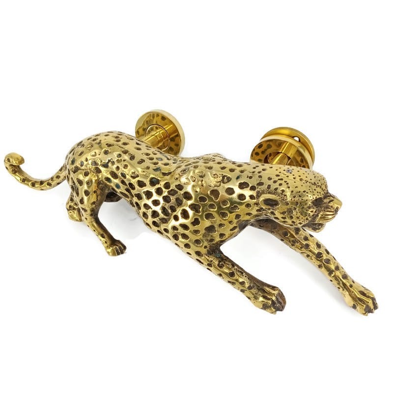 Stunning LEOPARD CHEETAH Shape Curvy seaside 100% Brass Door Pull Handle  11 Grab Old Style 27 cm left or right available - Watson Brass - Javanese  Handicrafts & Accessories