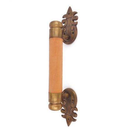 thick handle pull solid brass wood old vintage asian style Mahogany DOOR 15" raw retro antique asian style entry