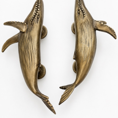 whale door handle, humpback whale pull, brass whale handle, seaside door hardware, coastal brass pull, nautical door handle, back to back door handle, hidden fix brass handle, antique brass whale pull, marine themed hardware, beach house door handle, sculptural brass pull, vintage whale handle, architectural brass hardware, heavy brass door pull, handmade brass hardware, maritime decor hardware, artistic brass handle, luxury coastal hardware, old style brass pull