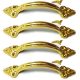 4 Solid Brass D Handle Pulls Antique Vintage Drawer Cabinet Cupboard Handles 408