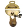 large heavy box HASP STAPLE & Padlock included and keys door works 5" oval round catch latch solid brass Antique Vintage style 2 Keys Safe Lock rustic padlock