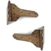 2 massive Pair Vintage Big Strap 19cm VICTORIAN hinges 7.1/2"Solid cast VERY THICK HEAVY 100% Brass 4 mm thick Hinges Big Door bronze natural oxidized patina gate barn
