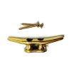 4 small rust basic casting CLEAT tie downs 10.5 cm solid heavy 100% brass boat cars tieing rope hooks hand made ship 4" cleats