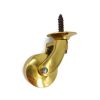POLISHED small screw 2" high castor watson 1033 chair table wheel solid heavy brass 50mm high castors old style lift chair restore hand made