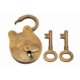Solid Brass Vintage Padlock 4 – Antique Style Lock with 2 Skeleton Keys – Heavy Brass Security Lock